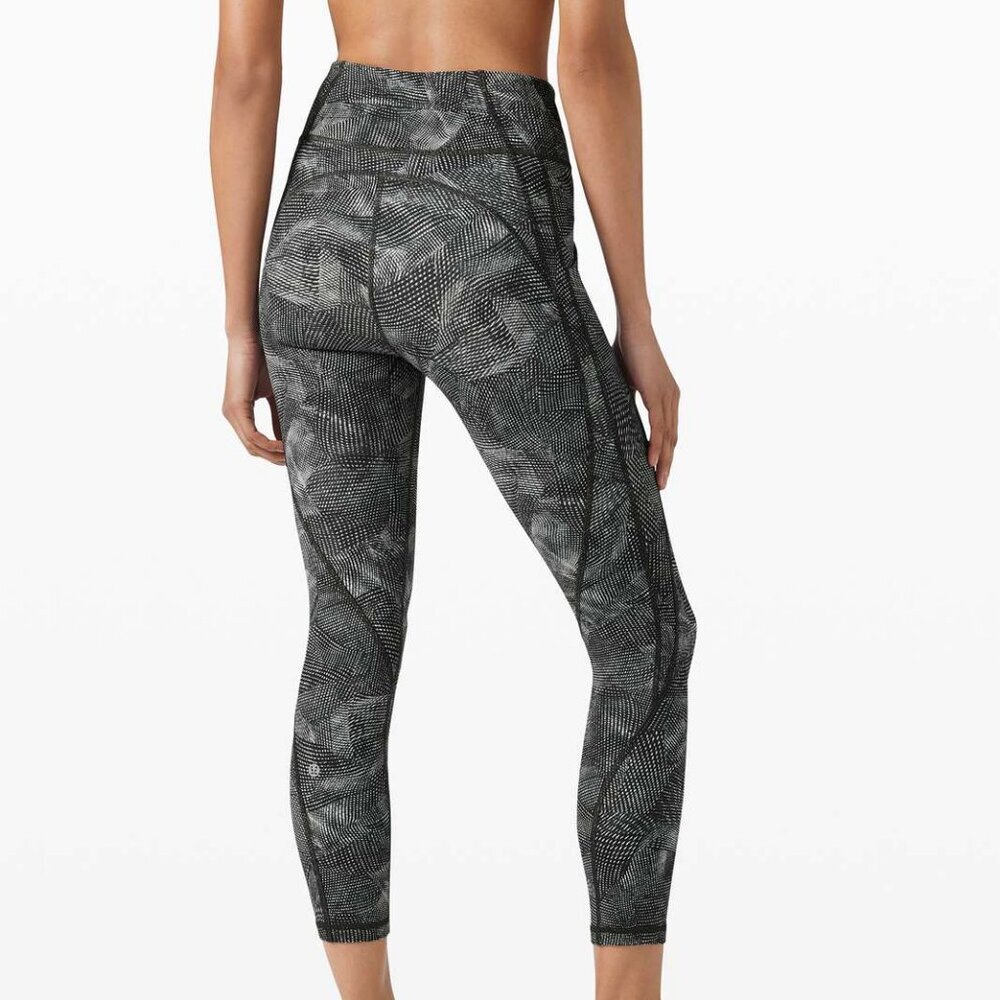 Lululemon Velocity Mesh Island Mist Black Time To Sweat Crop 23" 2